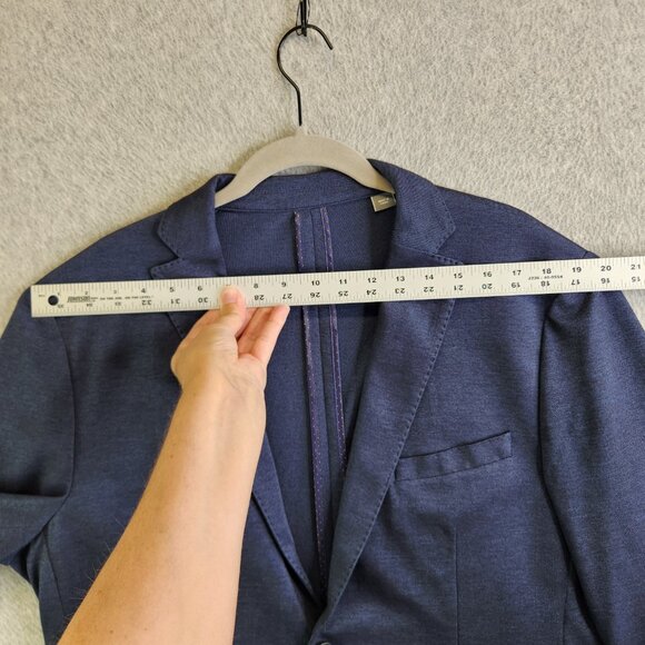 Michael Kors Blazer Mens 46R Blue Double Vent 2 Button Notched Summer Thin - Picture 12 of 16